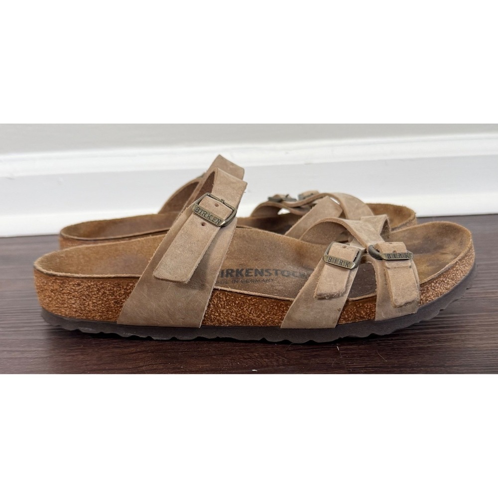 Birkenstock Taupe Triple-Buckle Slide Sandals - Picture 2 of 7